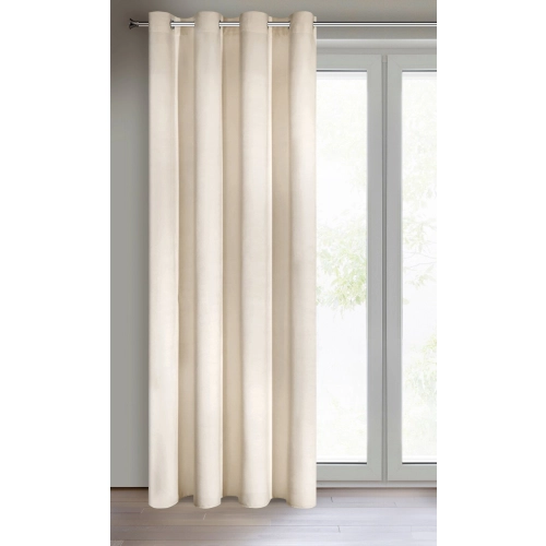 Sametový závěs 140x250 cm v jasně béžové barvě na kovových kroužcích RIA Diva Line