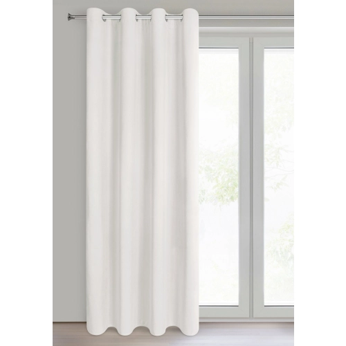 Záves 140x250 cm zamatový krémový na kovové krúžky NITA