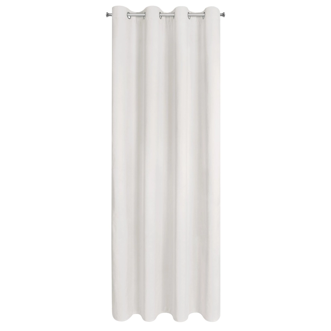 Záves 140x250 cm zamatový krémový na kovové krúžky NITA