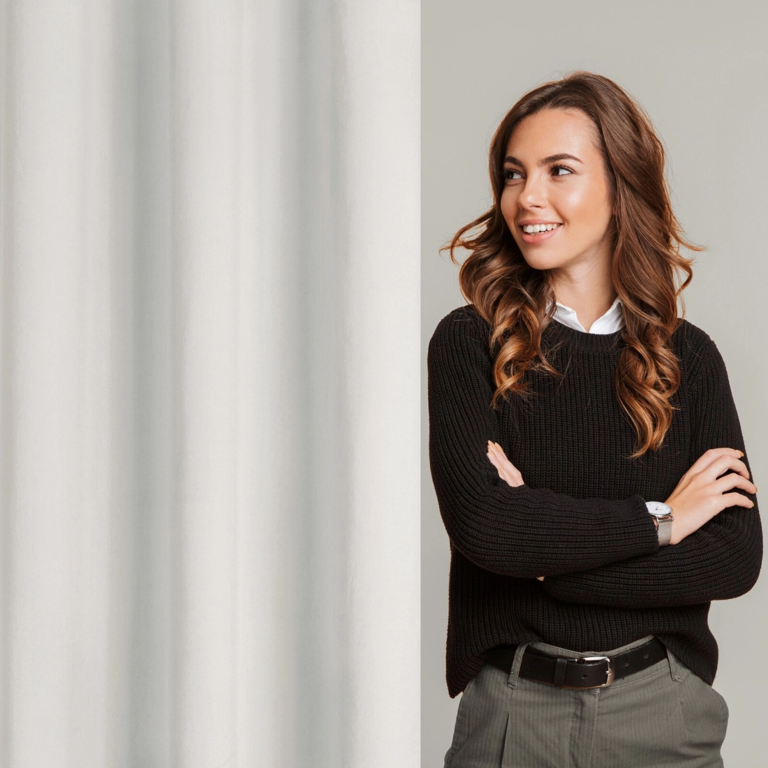 Záves 140x250 cm zamatový krémový na kovové krúžky NITA