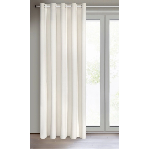 Záves 140x250 cm zamatový krémový na kovové krúžky RIA Diva Line