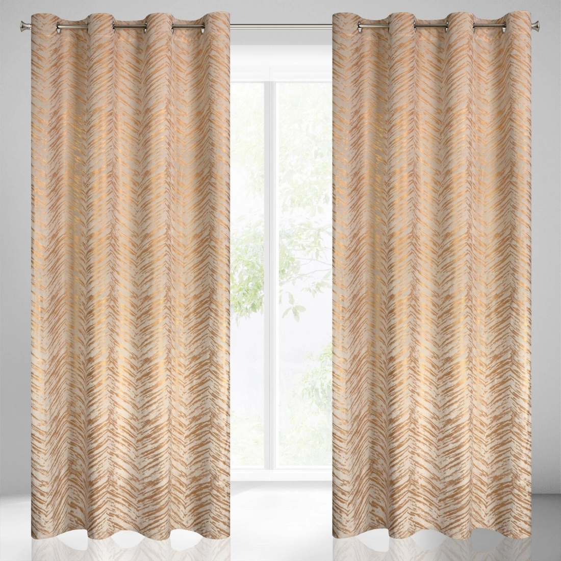 Záves 140x250 cm zamatový krémový na kovové krúžky SARA