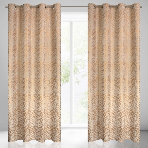 Záves 140x250 cm zamatový krémový na kovové krúžky SARA