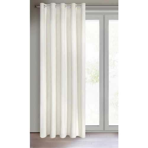 Záves 140x250 cm zamatový krémový na kovové krúžky VILLA