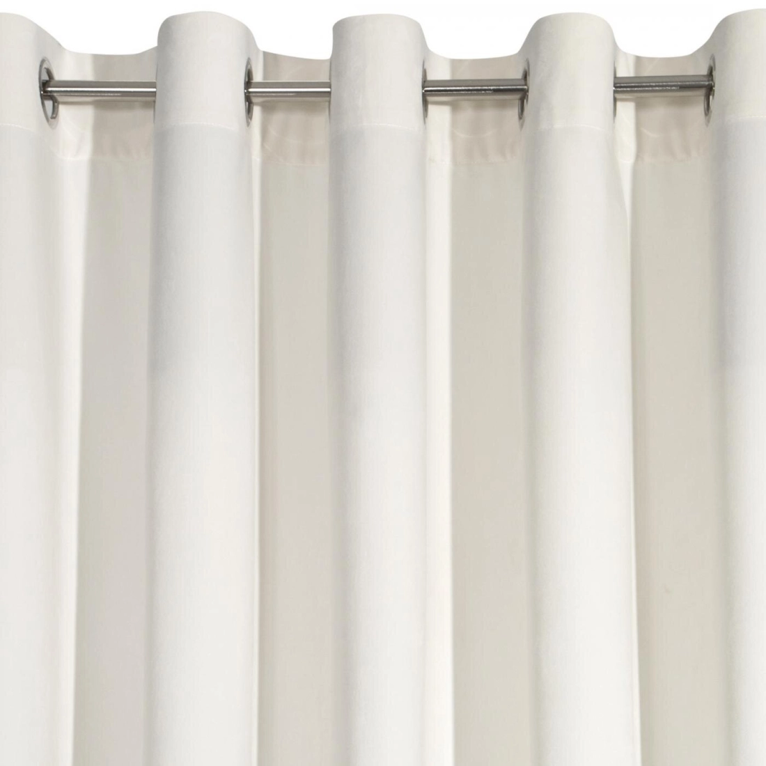 Záves 140x250 cm zamatový krémový na kovové krúžky VILLA
