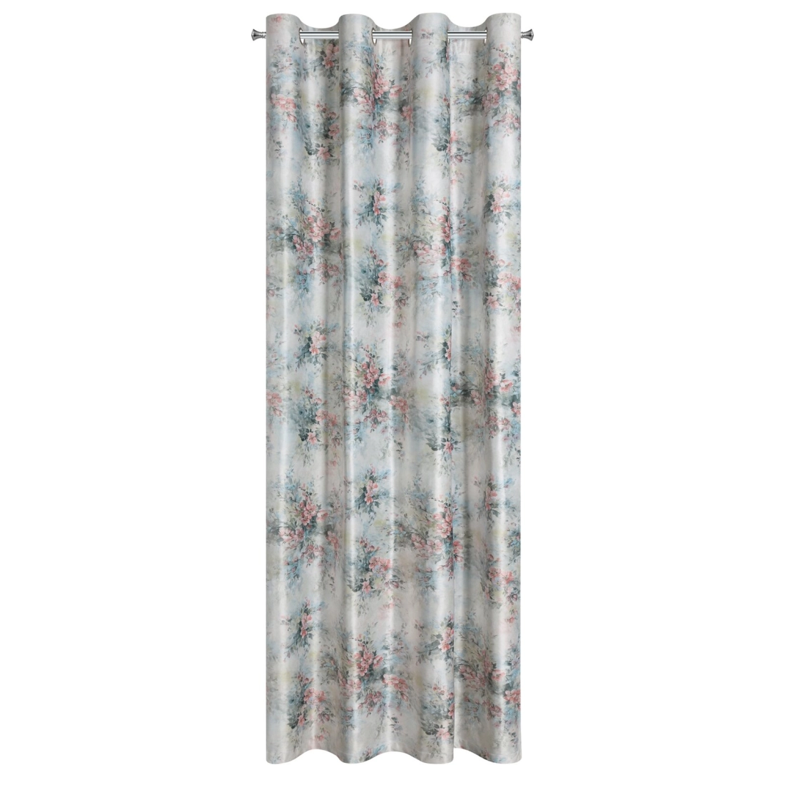 Záves 140x250 cm zamatový krémový, ružový na kovové krúžky MARISA