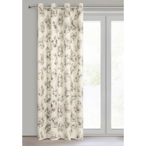 Záves 140x250 cm zamatový krémový šampanský na kovové krúžky GLORIA 2