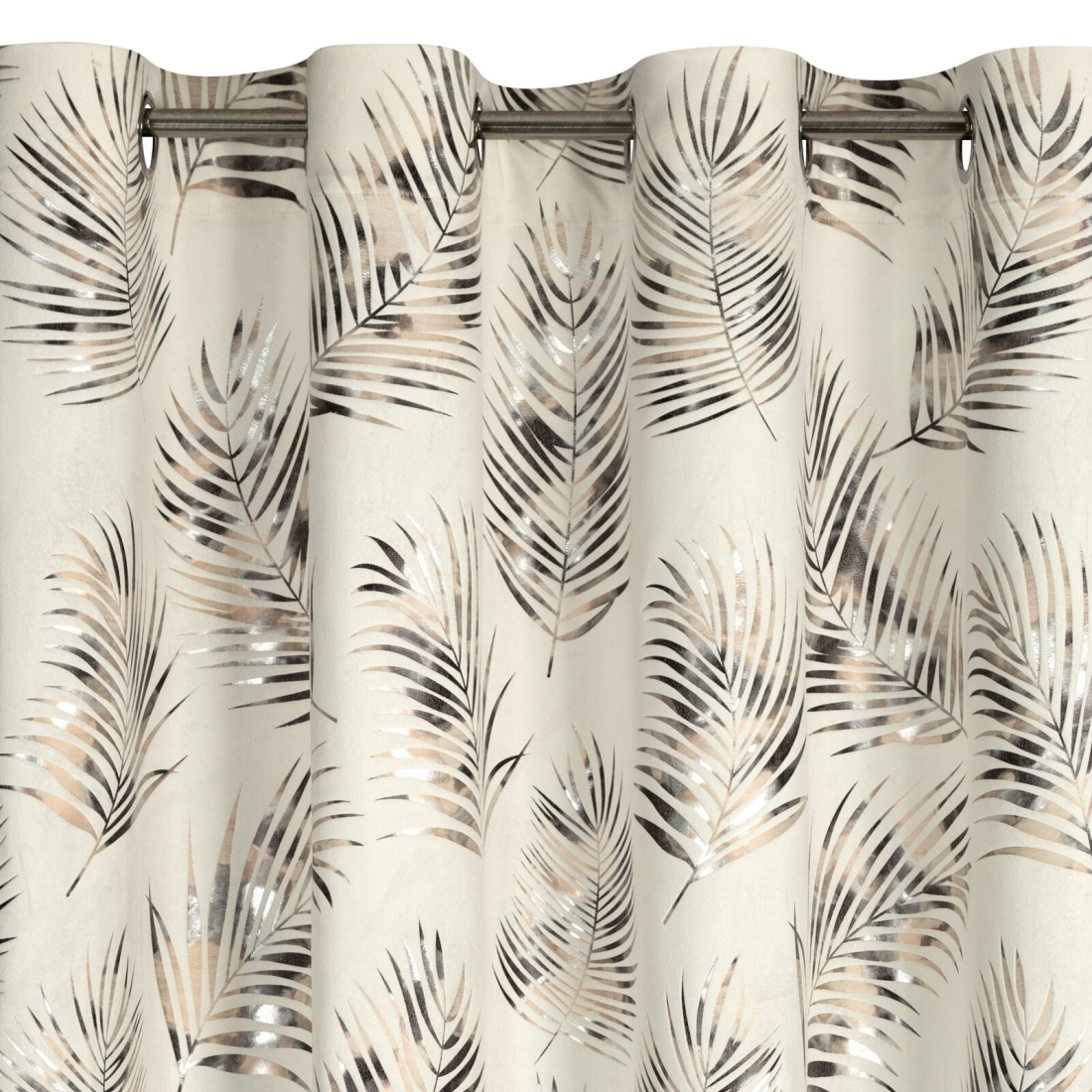 Záves 140x250 cm zamatový krémový šampanský na kovové krúžky GLORIA 2