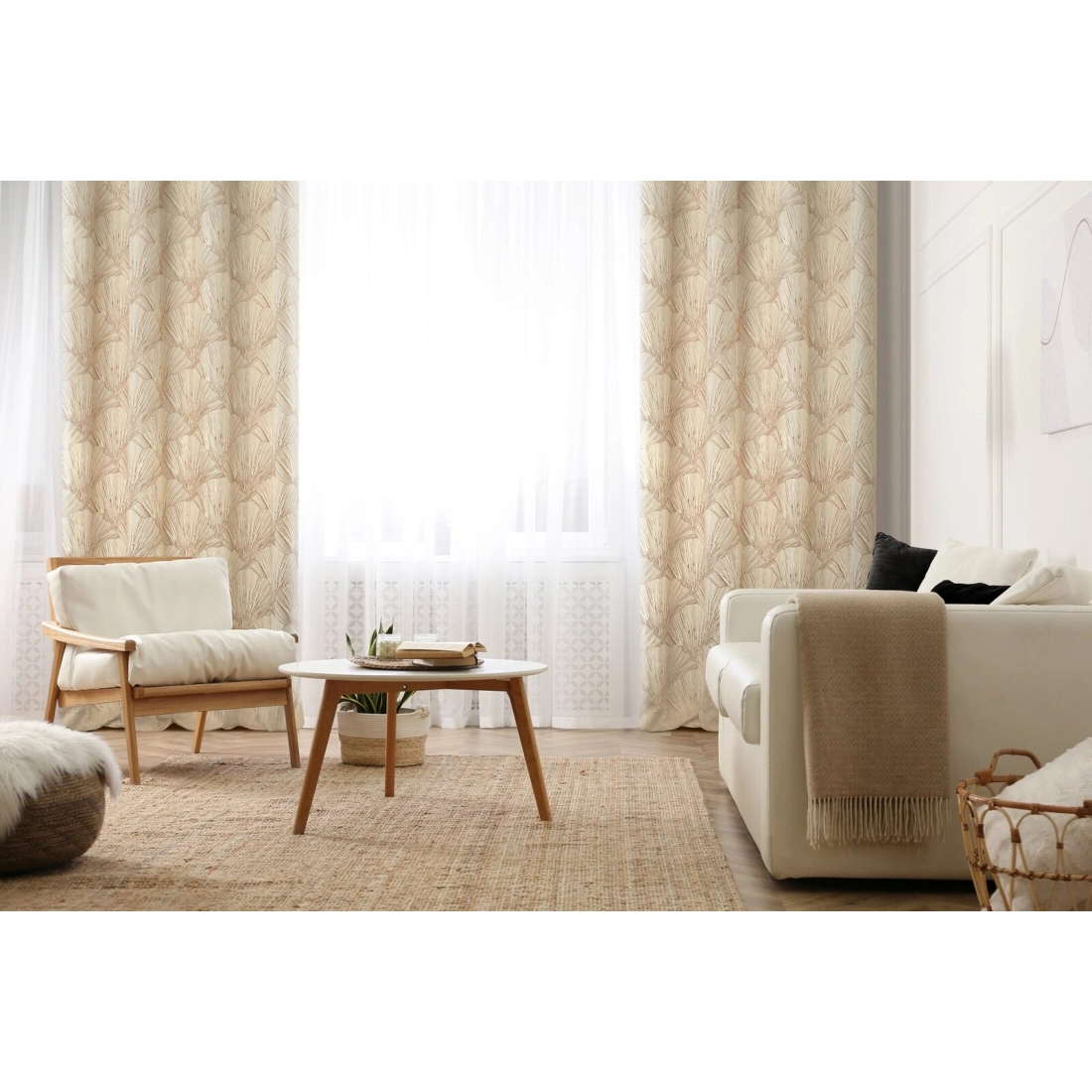 Záves 140x250 cm zamatový krémový, šampanský na kovové krúžky GOJA - Pierre Cardin