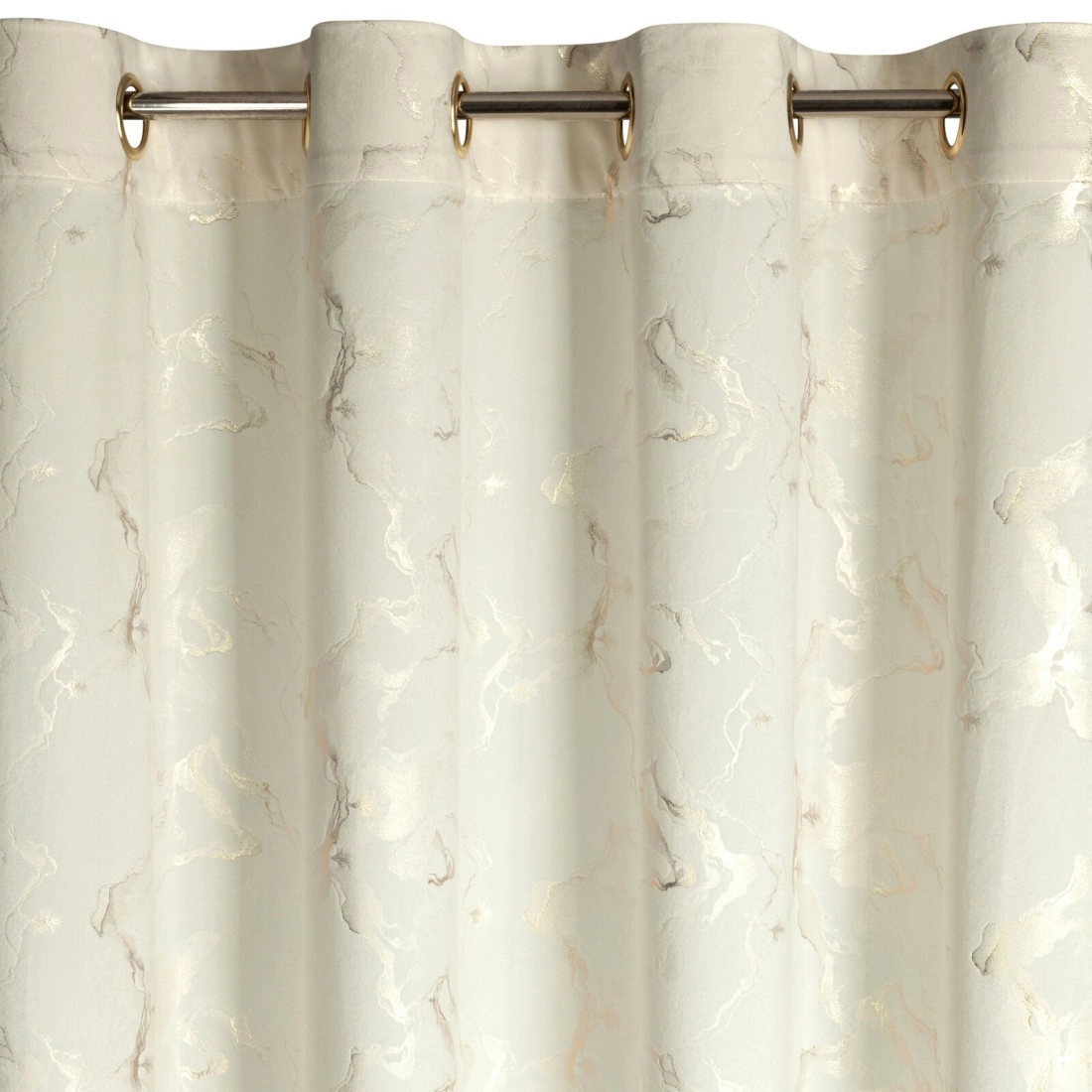 Záves 140x250 cm zamatový krémový šampanský na kovové krúžky RAJA