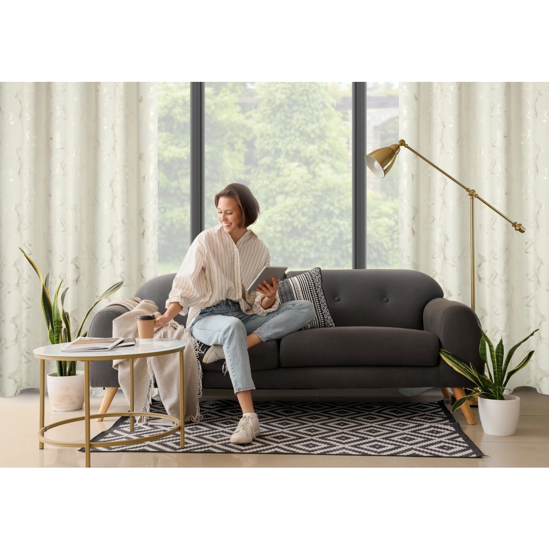 Záves 140x250 cm zamatový krémový šampanský na kovové krúžky RAJA