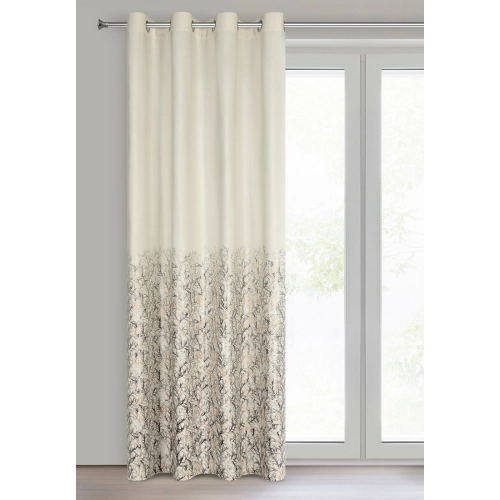 Závěs 140x250 cm sametový krémově šampaňský na kovové kroužky TORI