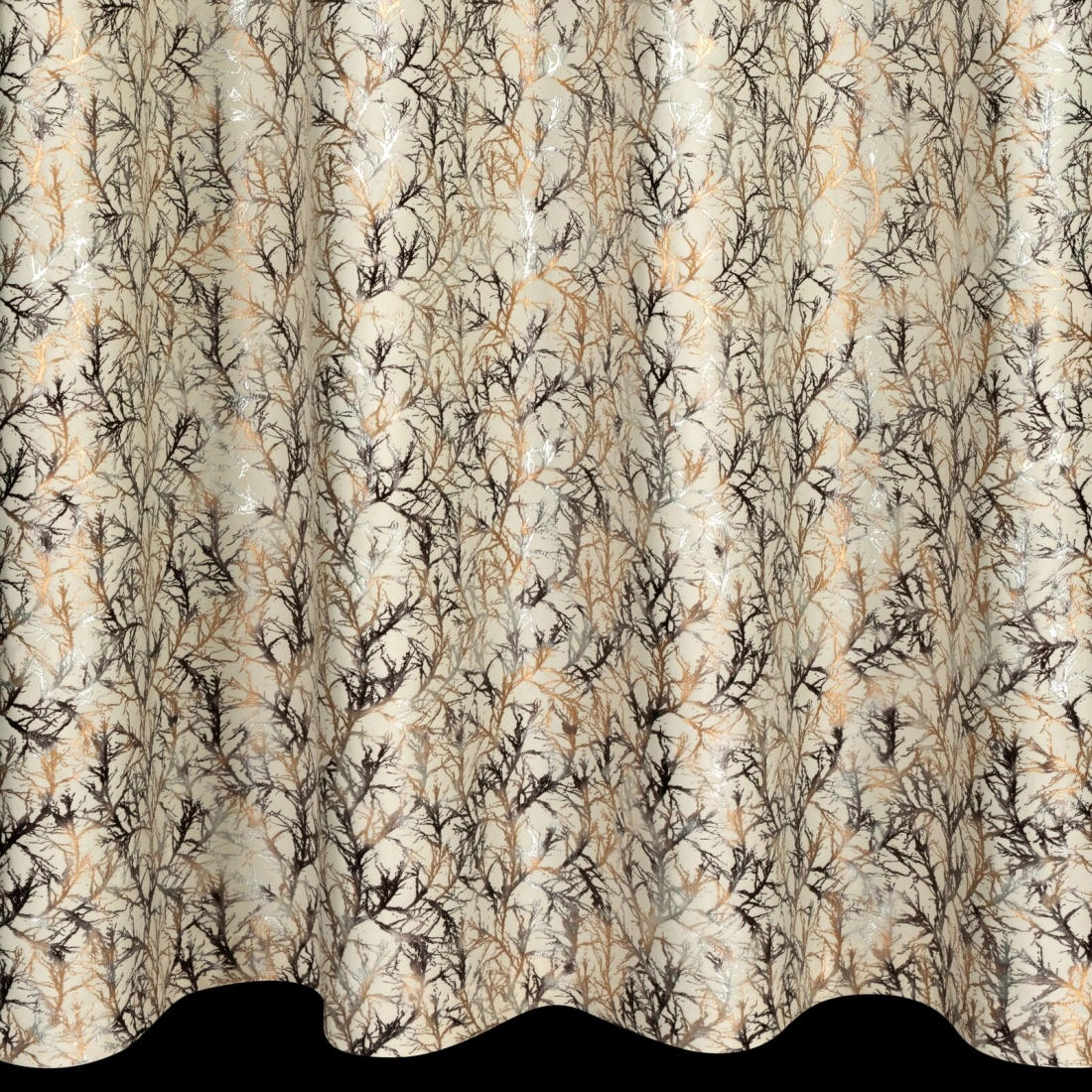 Závěs 140x250 cm sametový krémově šampaňský na kovové kroužky TORI