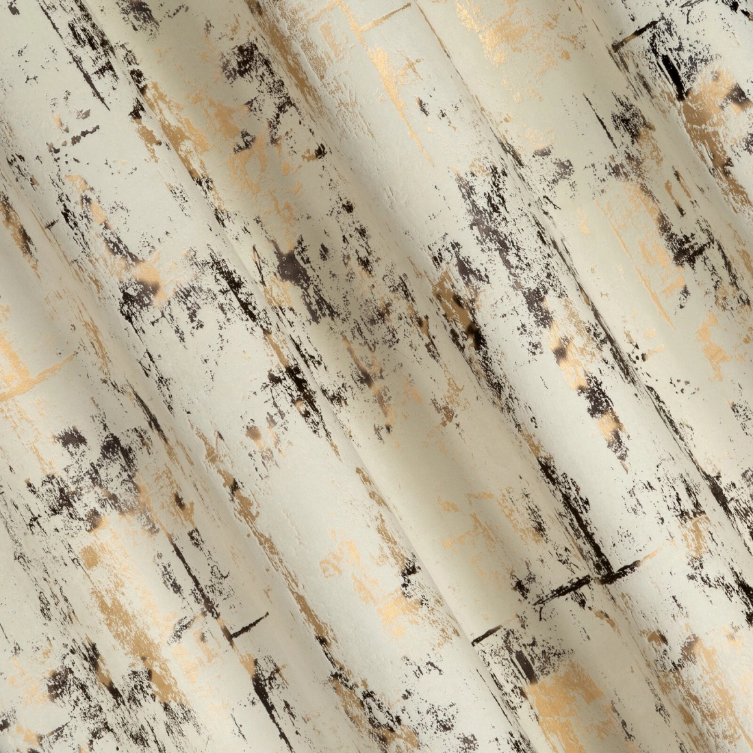 Záves 140x250 cm zamatový krémový so zlatou potlačou na kovové krúžky TONIA