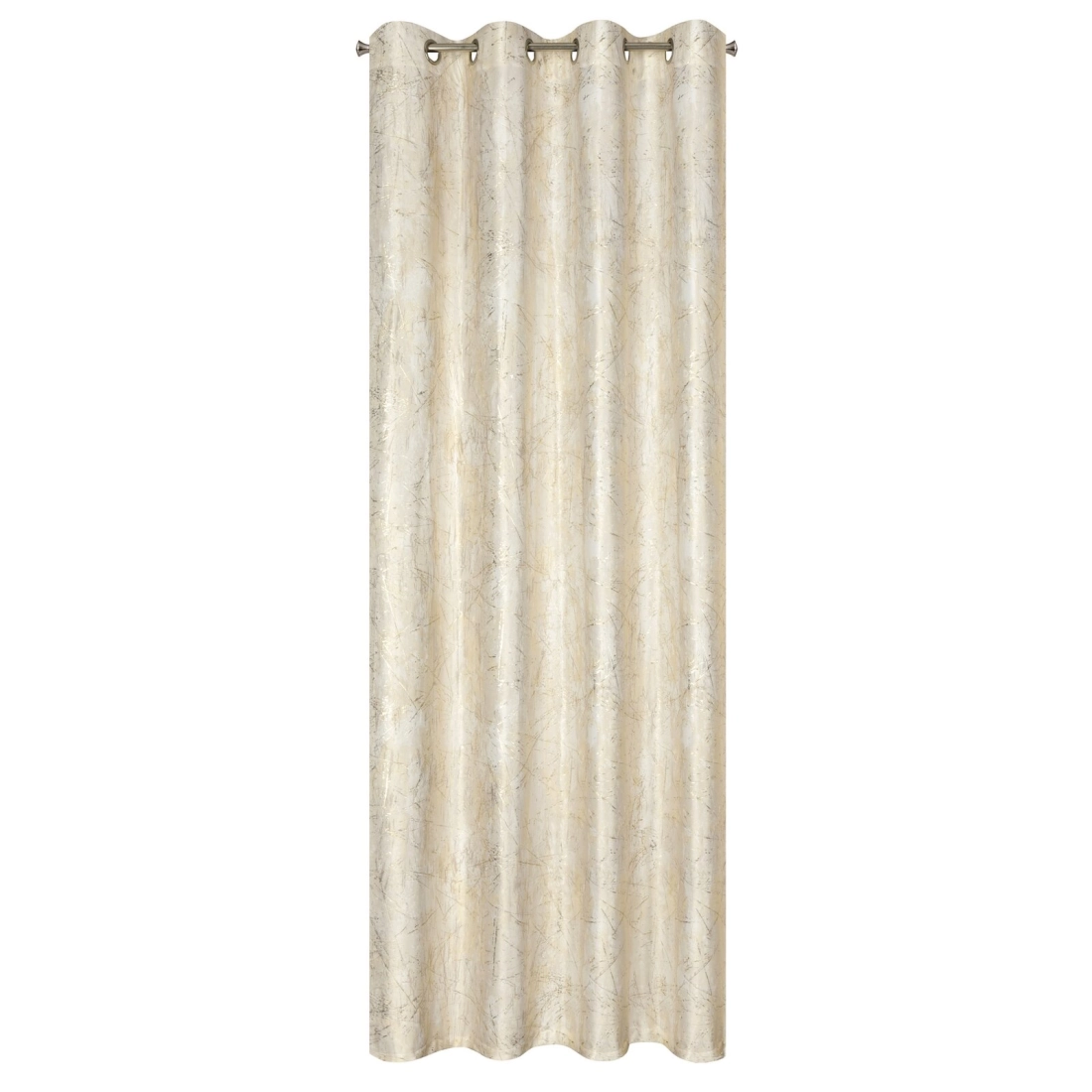 Záves 140x250 cm zamatový krémový so zlatým efektom na kovové krúžky MALIA