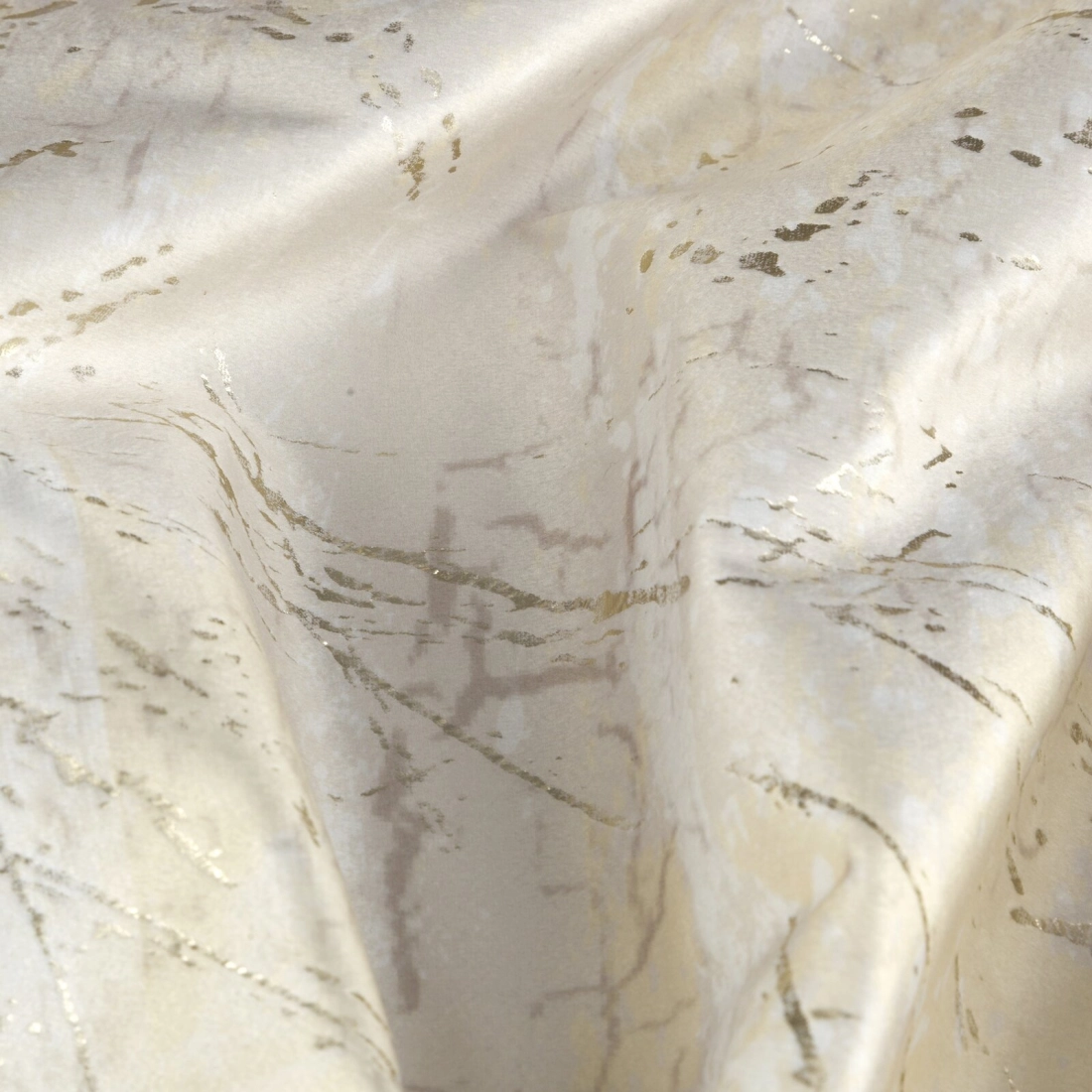 Záves 140x250 cm zamatový krémový so zlatým efektom na kovové krúžky MALIA