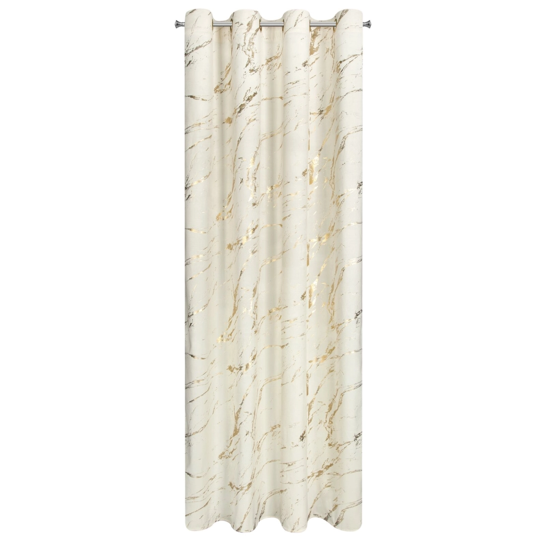 Závěs 140x250 cm sametový krémově zlatý na kovové kroužky MOLLY