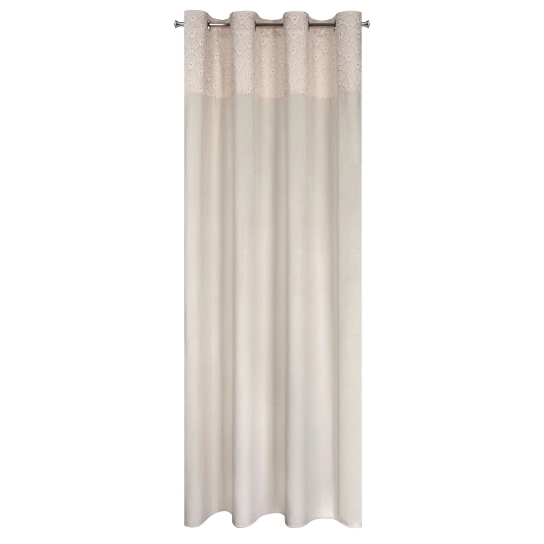 Záves 140x250 cm zamatový krémový zlatý na kovové krúžky AGNES