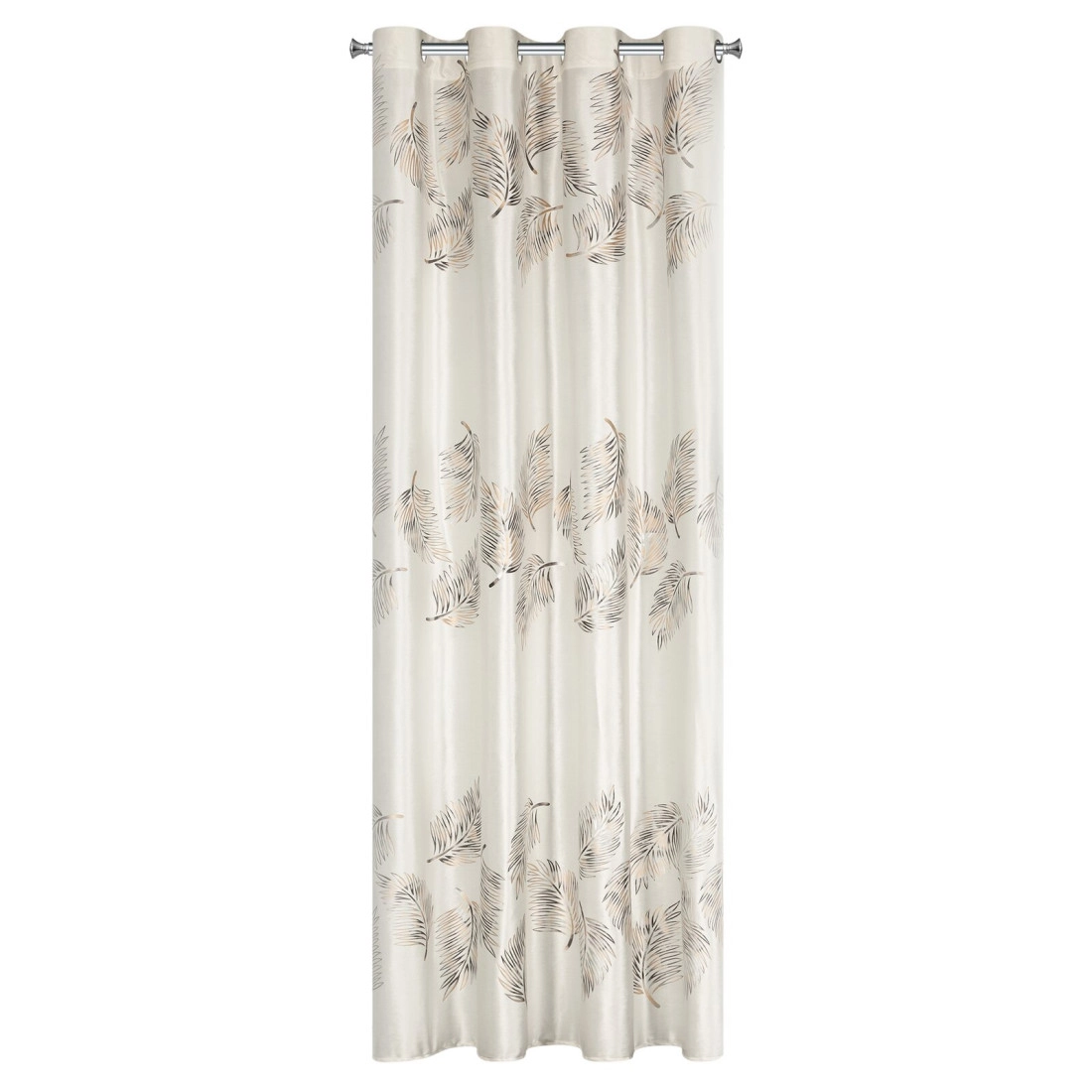 Záves 140x250 cm zamatový krémový zlatý na kovové krúžky IDALIA