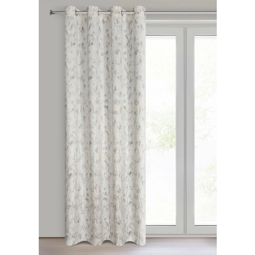 Závěs 140x250 cm sametový krémově zlatý na kovové kroužky KORNELIA