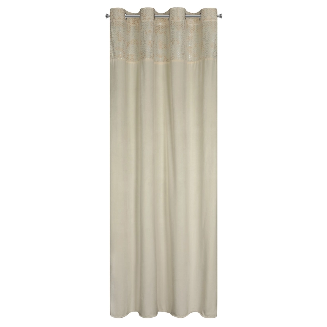Záves 140x250 cm zamatový krémový, zlatý na kovové krúžky LIZA