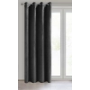 Záves 140x250 cm zamatový matný čierny na kovové krúžky MELANIE