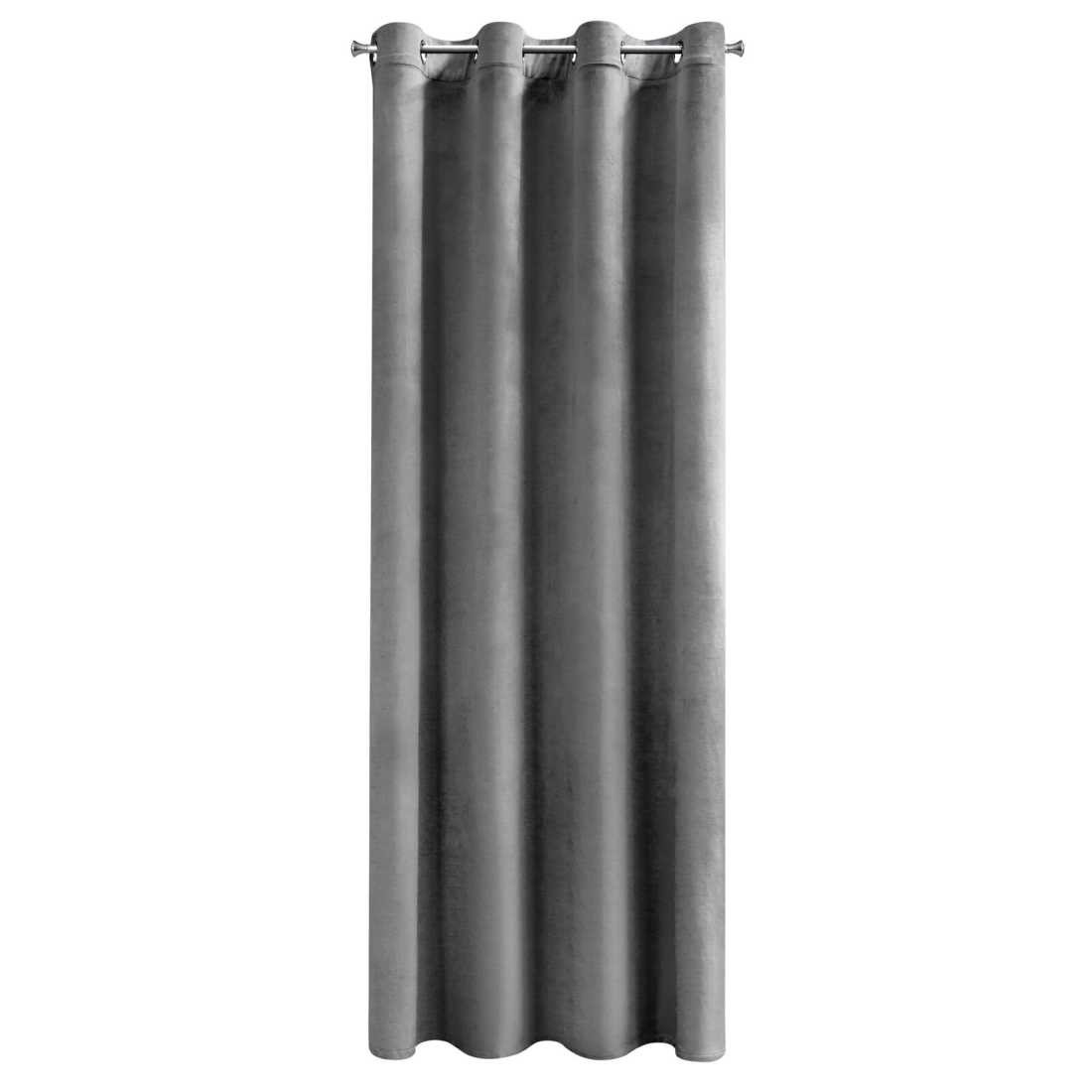 Záves 140x250 cm zamatový matný oceľový na kovové krúžky MELANIE