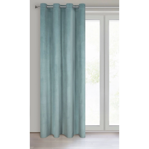 Záves 140x250 cm zamatový matný šalviový na kovové krúžky MELANIE