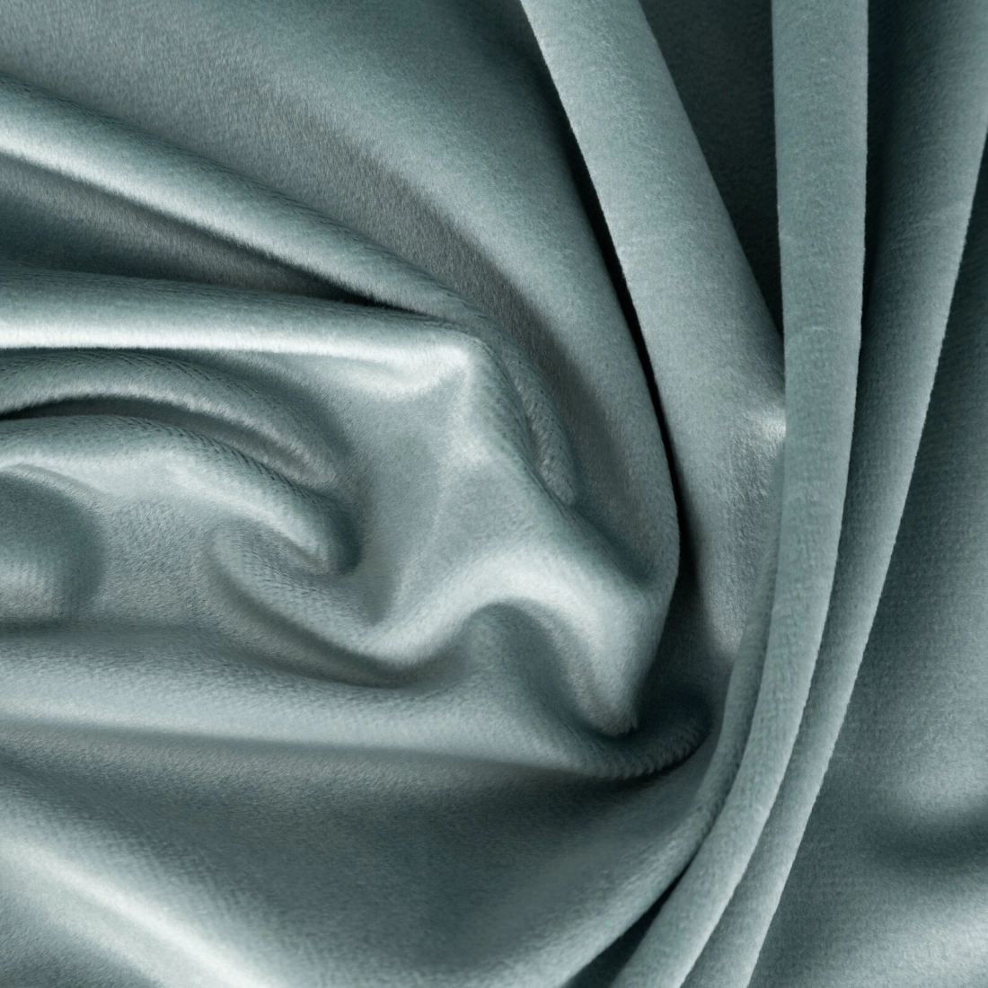 Záves 140x250 cm zamatový matný šalviový na kovové krúžky MELANIE