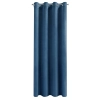 Záves 140x250 cm zamatový matný tmavomodrý na kovové krúžky MELANIE