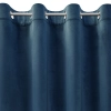 Záves 140x250 cm zamatový matný tmavomodrý na kovové krúžky MELANIE