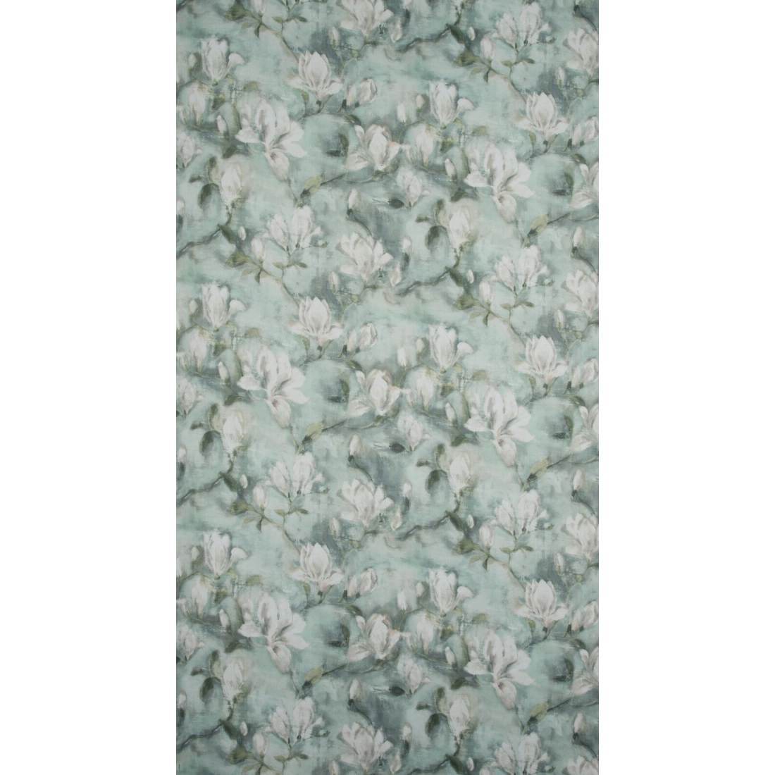 Záves 140x250 cm zamatový mätový, krémový na kovové krúžky GRACJA