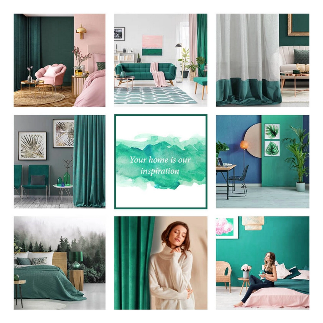 Záves 140x250 cm zamatový mätový na kovové krúžky KIDS