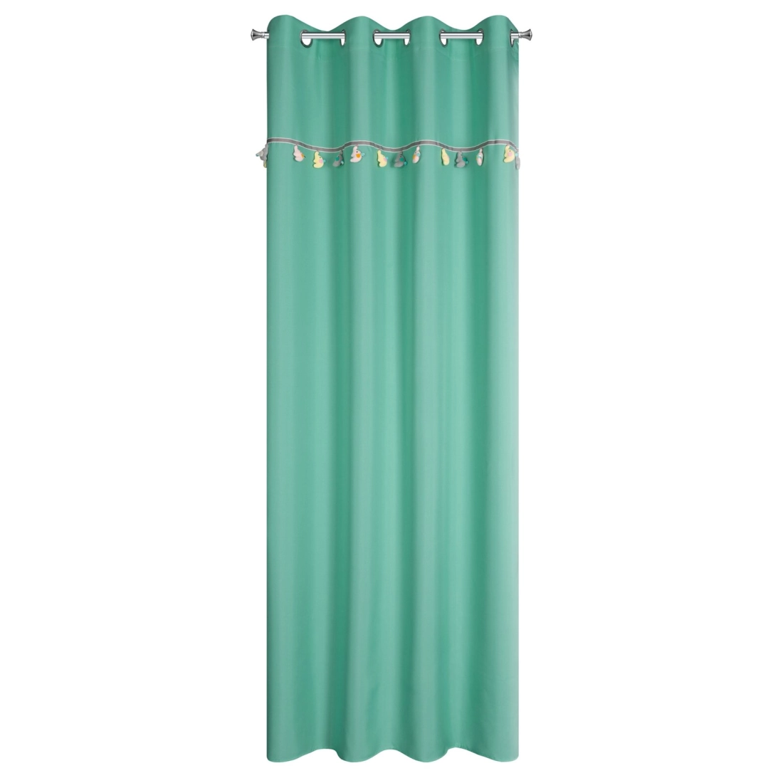 Záves 140x250 cm zamatový mätový na kovové krúžky KIDS