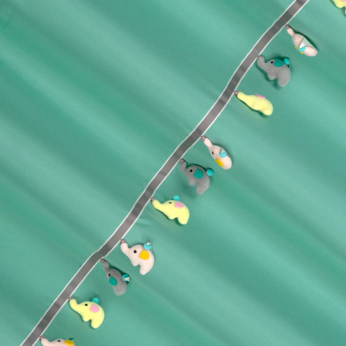 Záves 140x250 cm zamatový mätový na kovové krúžky KIDS