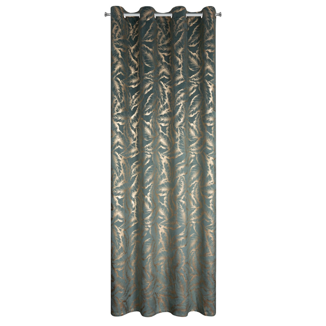 Záves 140x250 cm zamatový mätový šampanský na kovové krúžky MILENA