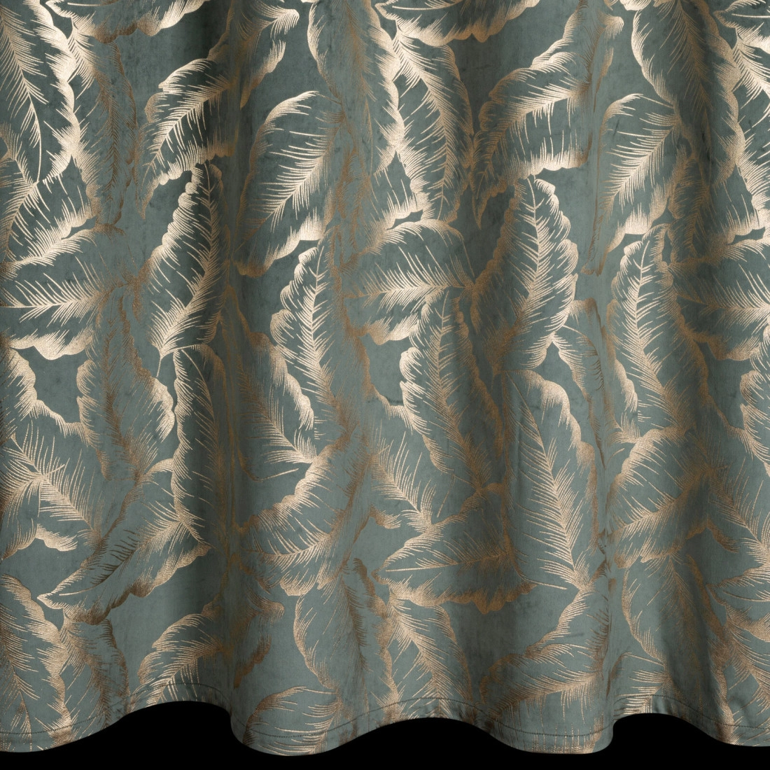 Záves 140x250 cm zamatový mätový šampanský na kovové krúžky MILENA