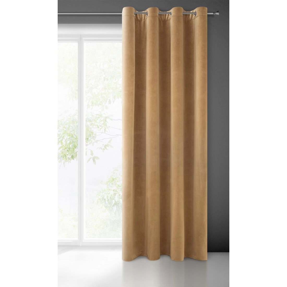 Závěs 140 x 250 cm sametový medový na kovových kroužcích ADELLE Diva Line