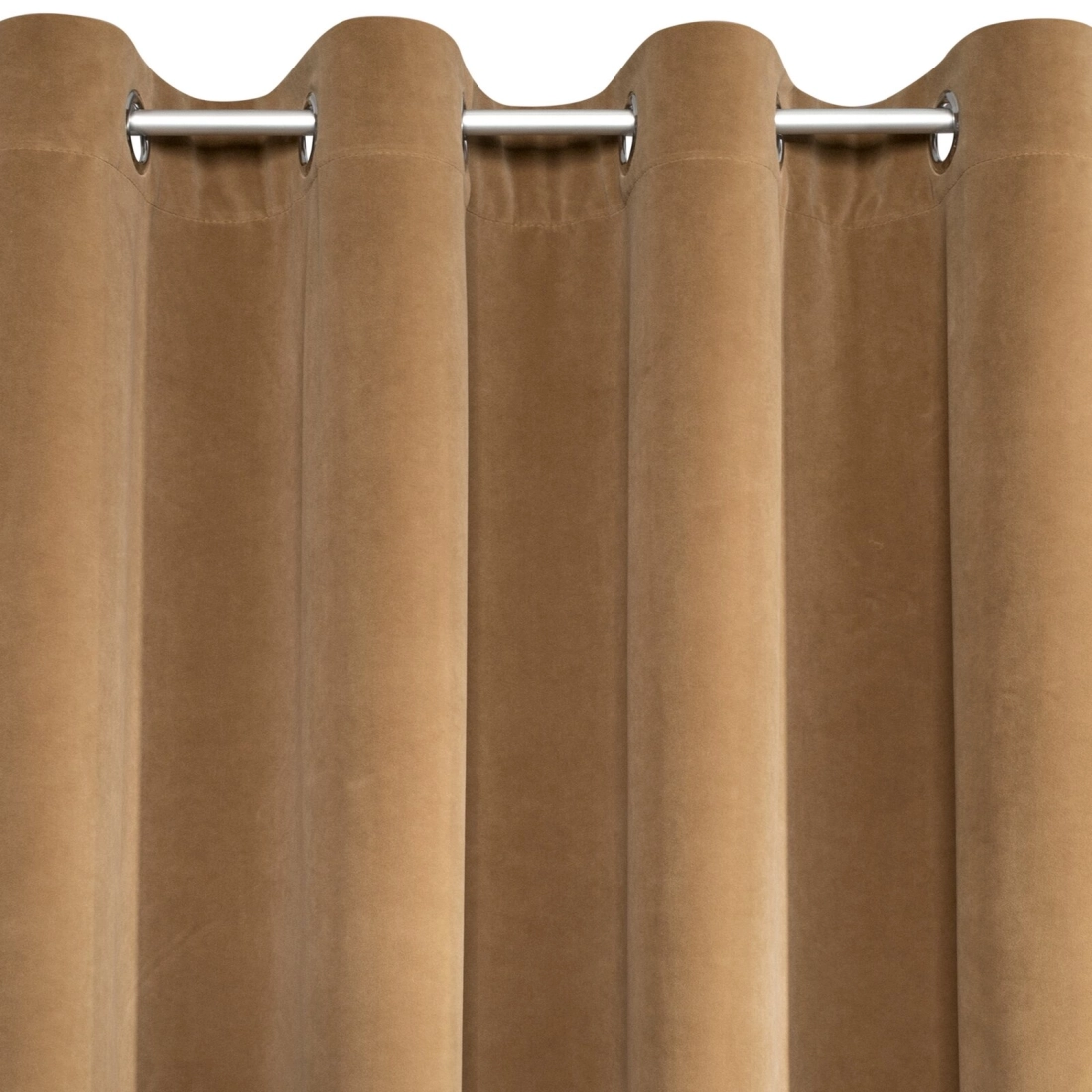 Závěs 140 x 250 cm sametový medový na kovových kroužcích ADELLE Diva Line