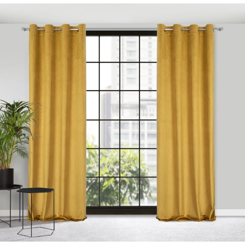 Záves 140x250 cm zamatový medový na kovové krúžky LILI