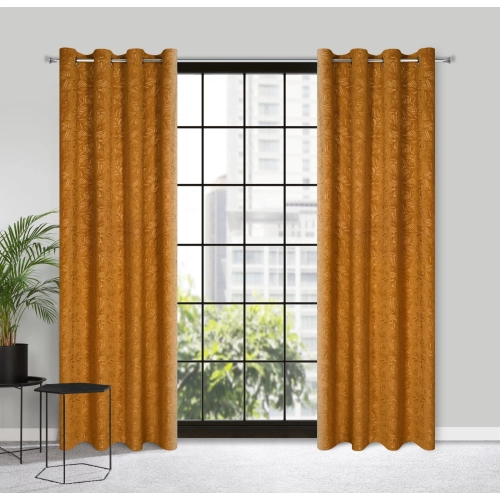 Záves 140x250 cm zamatový medový na kovové krúžky OCTAVIA