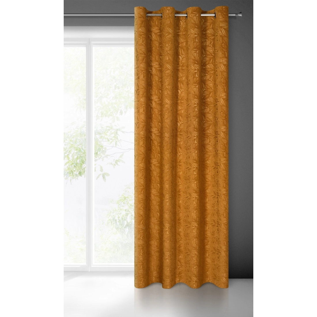 Záves 140x250 cm zamatový medový na kovové krúžky OCTAVIA