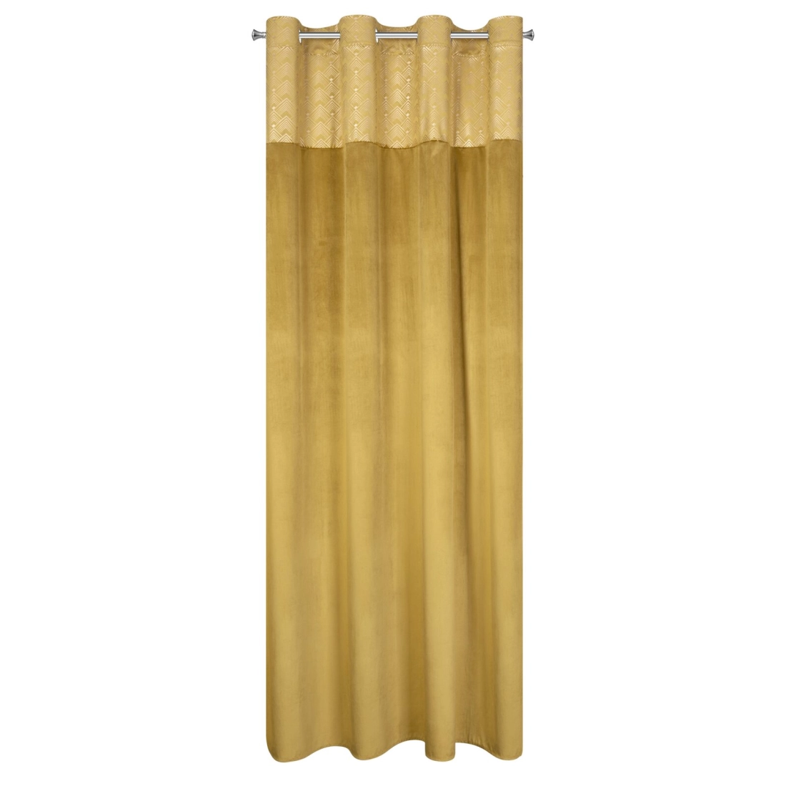 Záves 140x250 cm zamatový medový, šampanský na kovové krúžky ELEN