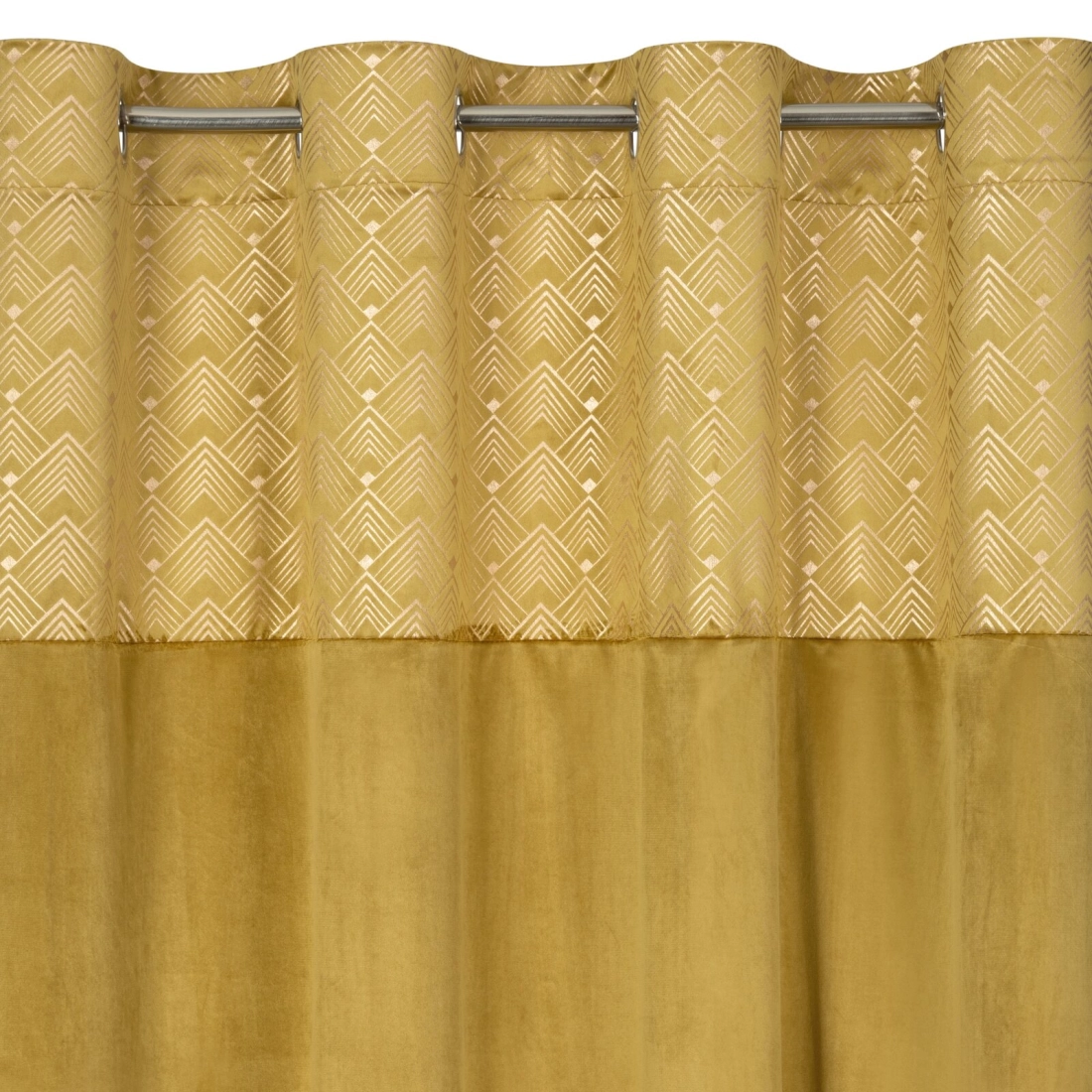Záves 140x250 cm zamatový medový, šampanský na kovové krúžky ELEN