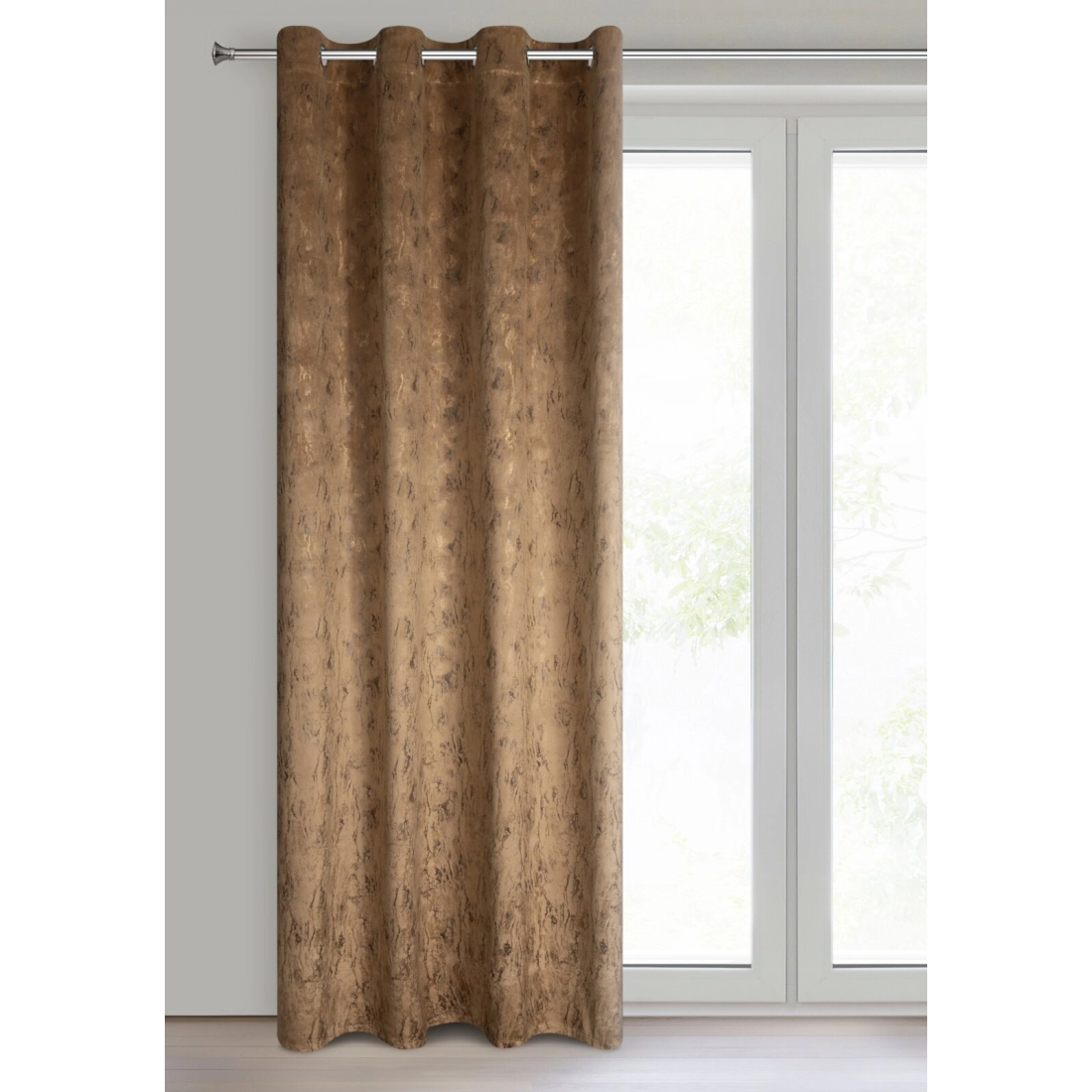 Záves 140x250 cm zamatový medový zlatistý na kovové krúžky KORNELIA