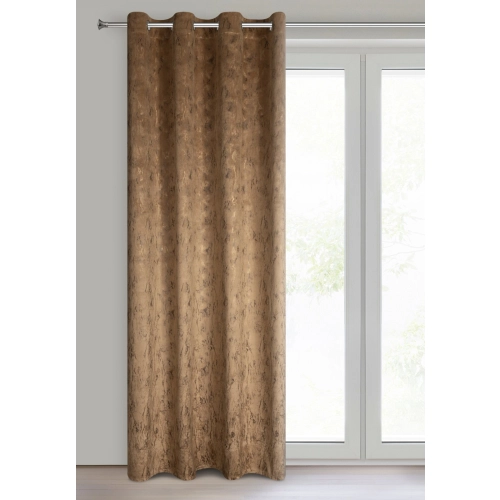 Záves 140x250 cm zamatový medový zlatistý na kovové krúžky KORNELIA