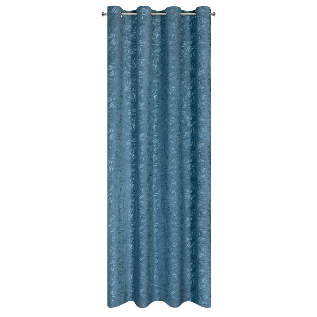 Záves 140x250 cm zamatový modrý na kovové krúžky OCTAVIA