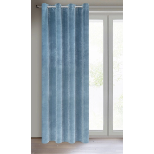 Záves 140x250 cm zamatový modrý na kovové krúžky RIA Diva Line