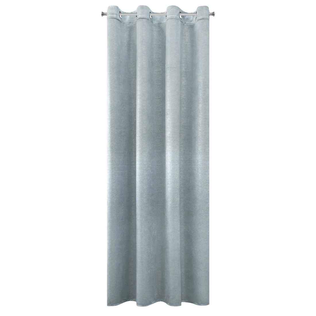 Záves 140x250 cm zamatový modrý, zlatistý na kovové krúžky MABEL