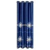 Záves 140x250 cm zamatový modrý zlatý na kovové krúžky CAROL